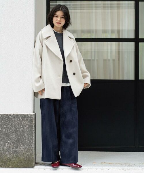 OPAQUE.CLIP / オペーク ドット クリップ ピーコート | カシミヤブレンドウールミドルピーコート | 詳細10