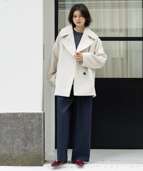 OPAQUE.CLIP / オペーク ドット クリップ ピーコート | カシミヤブレンドウールミドルピーコート | 詳細11