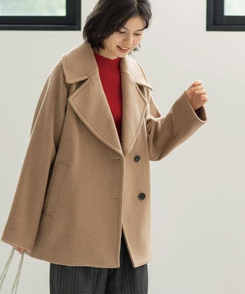 OPAQUE.CLIP / オペーク ドット クリップ ピーコート | カシミヤブレンドウールミドルピーコート | 詳細15