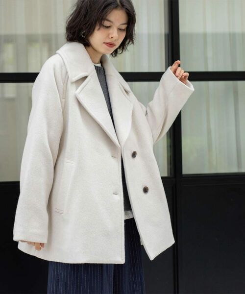 OPAQUE.CLIP / オペーク ドット クリップ ピーコート | カシミヤブレンドウールミドルピーコート | 詳細4