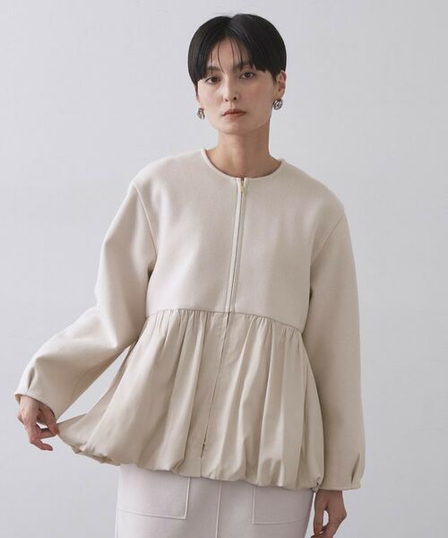 OPAQUE.CLIP / オペーク ドット クリップ その他アウター | ウールライクペプラムドッキングアウター【洗濯機洗い可】 | 詳細16