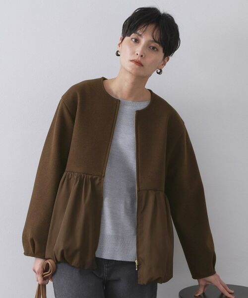 OPAQUE.CLIP / オペーク ドット クリップ その他アウター | ウールライクペプラムドッキングアウター【洗濯機洗い可】 | 詳細6