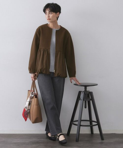 OPAQUE.CLIP / オペーク ドット クリップ その他アウター | ウールライクペプラムドッキングアウター【洗濯機洗い可】 | 詳細8