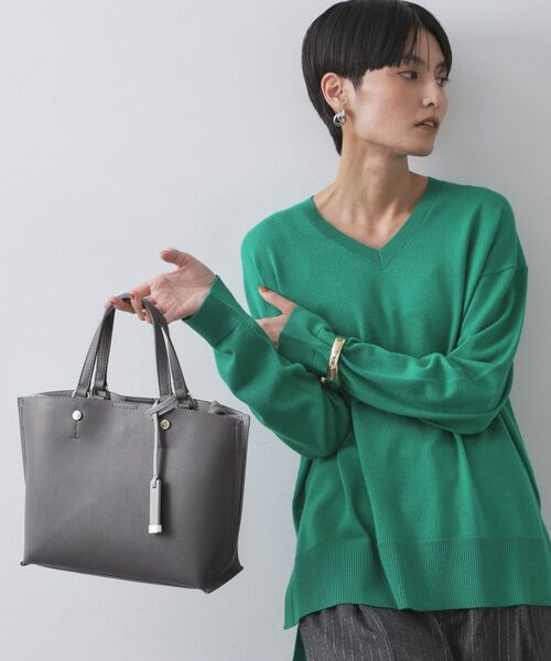 OPAQUE. CLIP/オペーク ドット クリップ 【2WAY/名品】バイカラー3層ミドルトートバッグ チャコールグレー(514) 00 OPAQUE. CLIP/オペーク ドット クリップ 【2WAY/名品】バイカラー3層ミドルトートバッグ チャコールグレー(514) 00