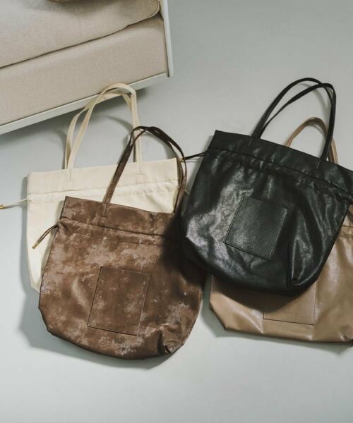 OPAQUE.CLIP / オペーク ドット クリップ トートバッグ | 【A4サイズ対応】ソフト合皮巾着ドローストリングトートバッグ | 詳細25