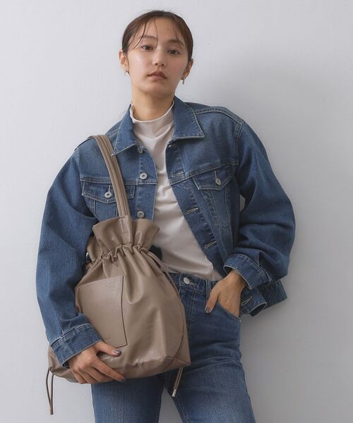 OPAQUE.CLIP / オペーク ドット クリップ トートバッグ | 【A4サイズ対応】ソフト合皮巾着ドローストリングトートバッグ | 詳細3