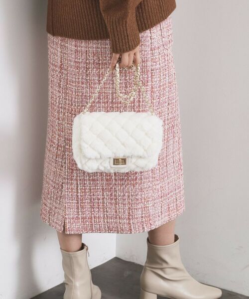 OPAQUE. CLIP/オペーク ドット クリップ パフィーキルティングチェーンショルダーバッグ オフホワイト(703) 00