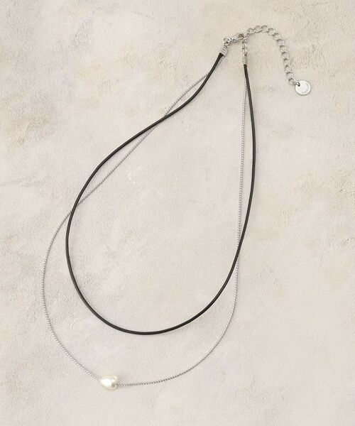 OPAQUE. CLIP/オペーク ドット クリップ コード×チェーン×フェイクパールネックレス ブラック(019) 00 OPAQUE. CLIP/オペーク ドット クリップ コード×チェーン×フェイクパールネックレス ブラック(019) 00