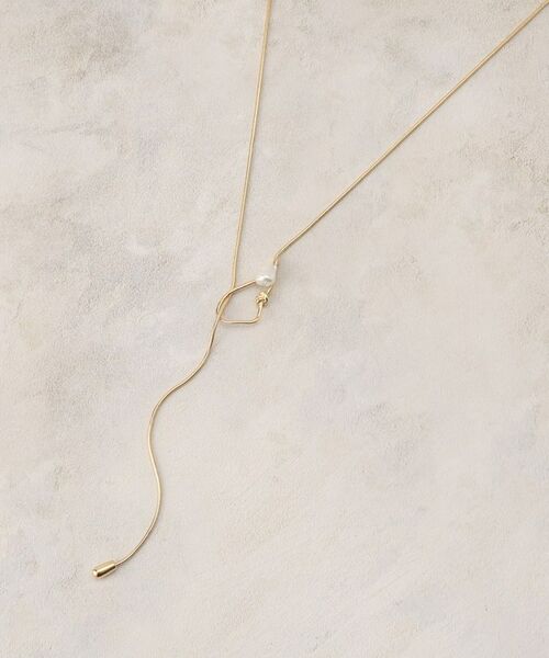 OPAQUE.CLIP / オペーク ドット クリップ ネックレス・ペンダント・チョーカー | メタル×フェイクパール Y字ラリエットネックレス | 詳細1