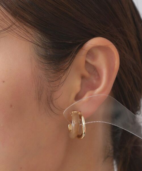 OPAQUE.CLIP / オペーク ドット クリップ ピアス・イヤリング | エポ×メタル2連ピアス | 詳細4