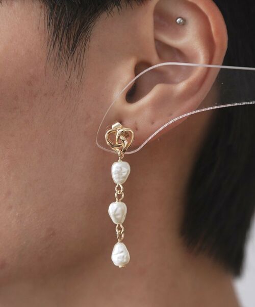 OPAQUE.CLIP / オペーク ドット クリップ ピアス・イヤリング | メタル×フェイクパールロングピアス | 詳細4