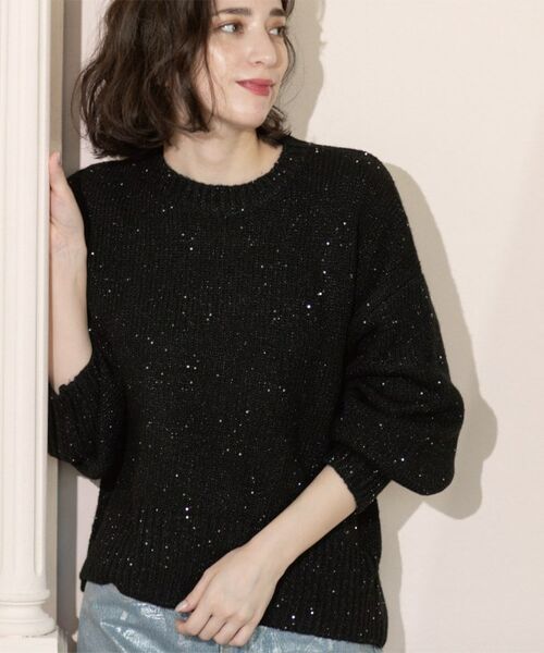 OPAQUE.CLIP / オペーク ドット クリップ ニット・セーター | スパンコールラメニット【洗える】 | 詳細11