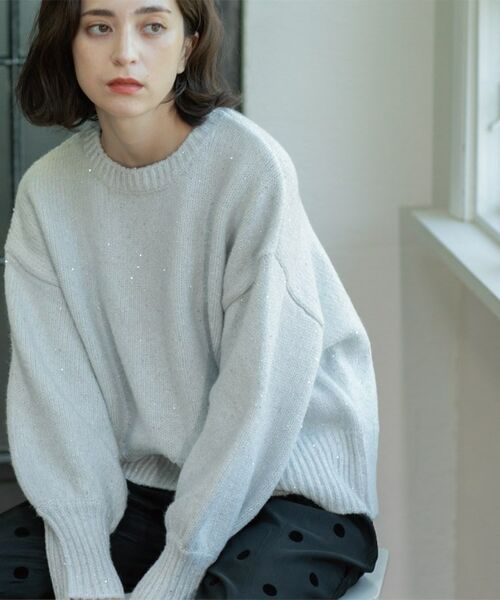OPAQUE.CLIP / オペーク ドット クリップ ニット・セーター | スパンコールラメニット【洗える】 | 詳細12