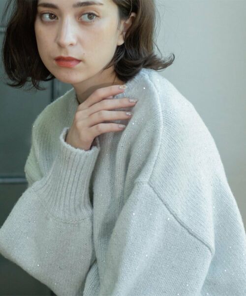 OPAQUE.CLIP / オペーク ドット クリップ ニット・セーター | スパンコールラメニット【洗える】 | 詳細13