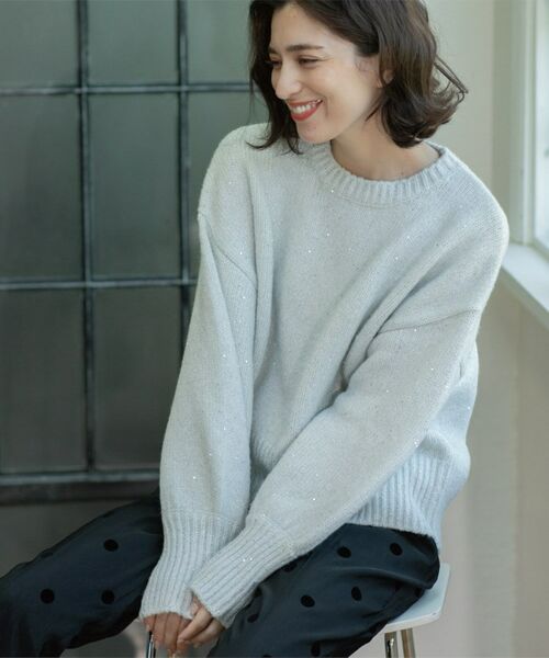 OPAQUE.CLIP / オペーク ドット クリップ ニット・セーター | スパンコールラメニット【洗える】 | 詳細14