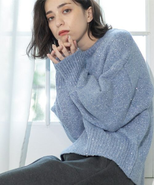 OPAQUE.CLIP / オペーク ドット クリップ ニット・セーター | スパンコールラメニット【洗える】 | 詳細15