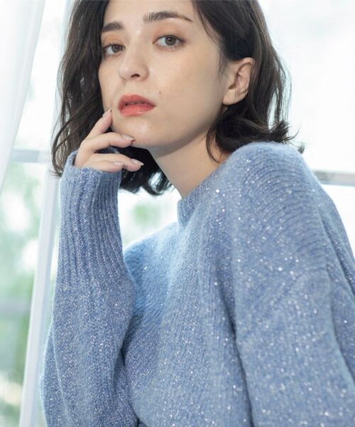 OPAQUE.CLIP / オペーク ドット クリップ ニット・セーター | スパンコールラメニット【洗える】 | 詳細16