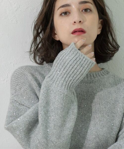 OPAQUE.CLIP / オペーク ドット クリップ ニット・セーター | スパンコールラメニット【洗える】 | 詳細2