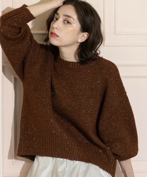OPAQUE.CLIP / オペーク ドット クリップ ニット・セーター | スパンコールラメニット【洗える】 | 詳細22