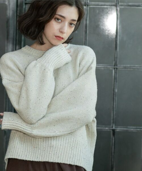 OPAQUE.CLIP / オペーク ドット クリップ ニット・セーター | スパンコールラメニット【洗える】 | 詳細25