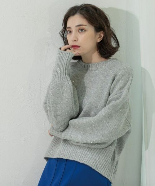 OPAQUE.CLIP / オペーク ドット クリップ ニット・セーター | スパンコールラメニット【洗える】 | 詳細4