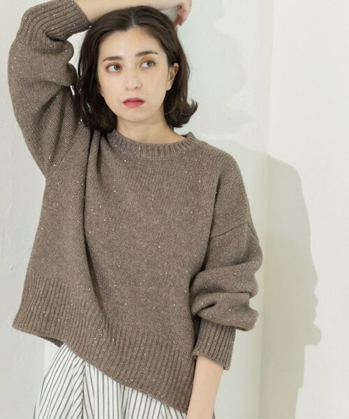 OPAQUE.CLIP / オペーク ドット クリップ ニット・セーター | スパンコールラメニット【洗える】 | 詳細6