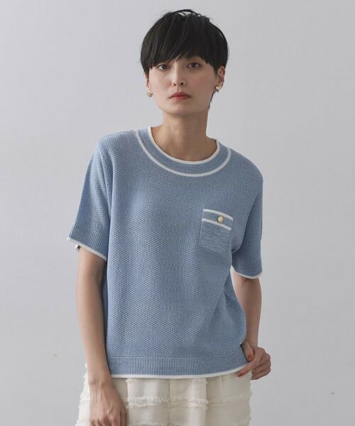 OPAQUE.CLIP / オペーク ドット クリップ ニット・セーター | ツイードライクポケット付きニット【洗濯機洗い可/抗ピル】 | 詳細13