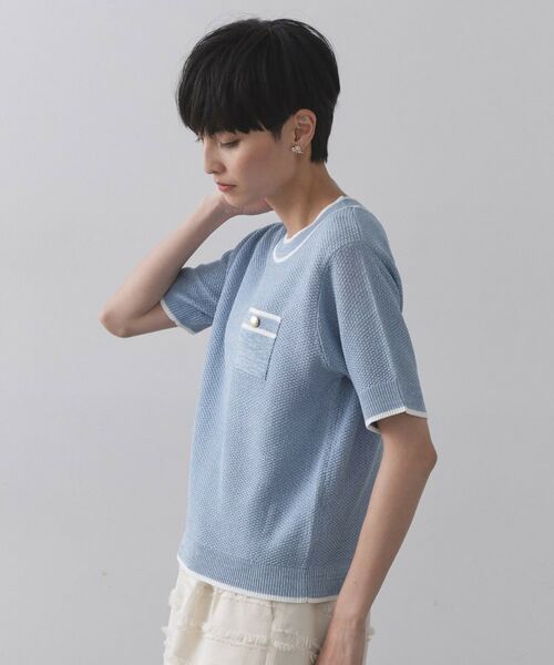 OPAQUE.CLIP / オペーク ドット クリップ ニット・セーター | ツイードライクポケット付きニット【洗濯機洗い可/抗ピル】 | 詳細14