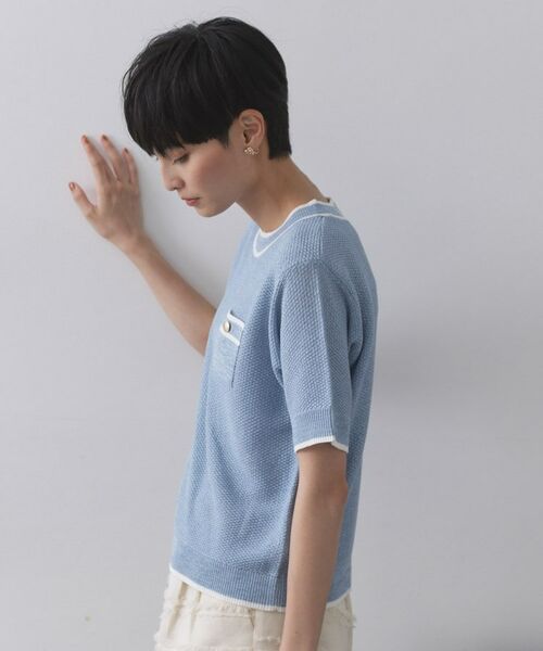OPAQUE.CLIP / オペーク ドット クリップ ニット・セーター | ツイードライクポケット付きニット【洗濯機洗い可/抗ピル】 | 詳細9