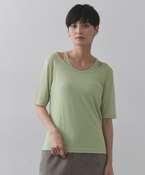 OPAQUE.CLIP / オペーク ドット クリップ カットソー | シアーリブレイヤードカットソー【洗濯機洗い可】 | 詳細22