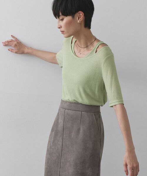 OPAQUE.CLIP / オペーク ドット クリップ カットソー | シアーリブレイヤードカットソー【洗濯機洗い可】 | 詳細9