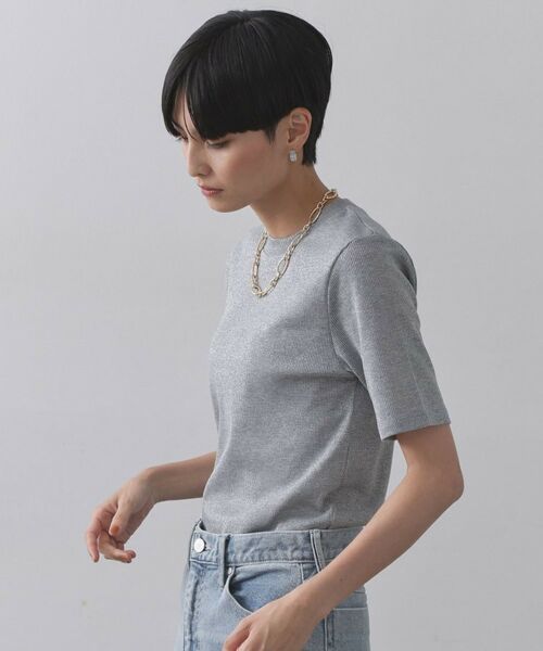 OPAQUE.CLIP / オペーク ドット クリップ カットソー | ラメリブカットソー【洗濯機洗い可】 | 詳細1