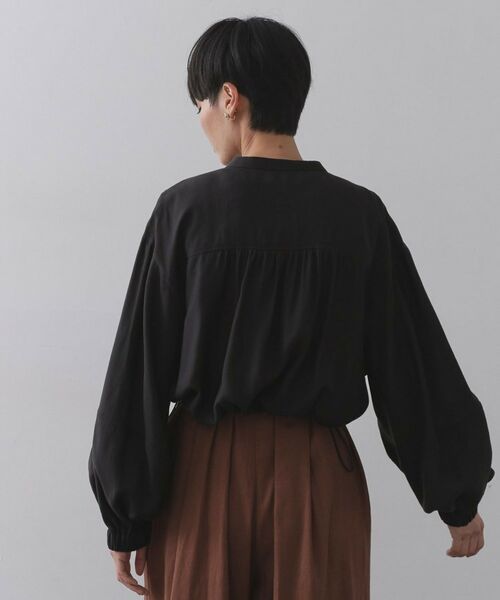 OPAQUE.CLIP / オペーク ドット クリップ レザーブルゾン・ジャケット | シアーランタンスリーブブルゾン【洗濯機洗い可】 | 詳細16