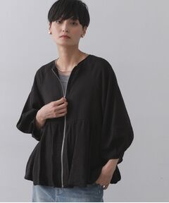 OPAQUE.CLIP / オペーク ドット クリップ レザーブルゾン・ジャケット | シアーバルーンペプラムブルゾン【洗える】