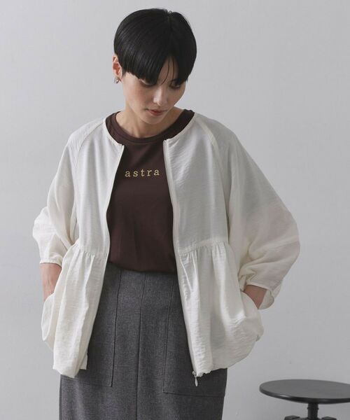 OPAQUE.CLIP / オペーク ドット クリップ レザーブルゾン・ジャケット | シアーバルーンペプラムブルゾン【洗える】 | 詳細1