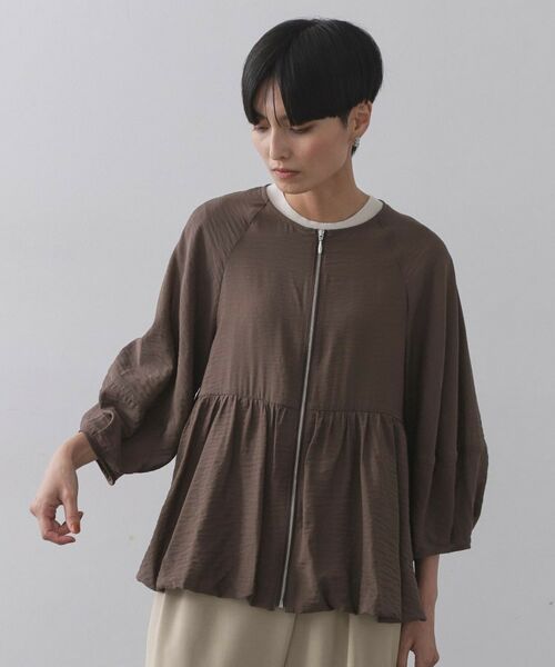 OPAQUE.CLIP / オペーク ドット クリップ レザーブルゾン・ジャケット | シアーバルーンペプラムブルゾン【洗える】 | 詳細13