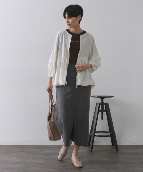 OPAQUE.CLIP / オペーク ドット クリップ レザーブルゾン・ジャケット | シアーバルーンペプラムブルゾン【洗える】 | 詳細2