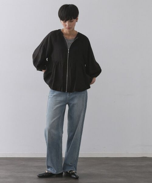 OPAQUE.CLIP / オペーク ドット クリップ レザーブルゾン・ジャケット | シアーバルーンペプラムブルゾン【洗える】 | 詳細6