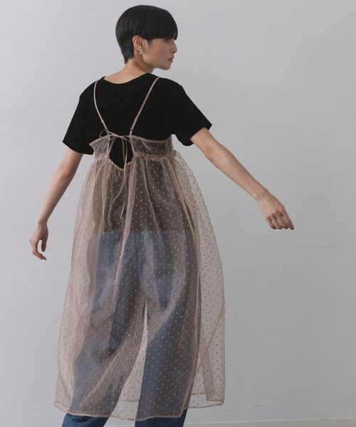 OPAQUE.CLIP / オペーク ドット クリップ ロング・マキシ丈ワンピース | シアードットレイヤードキャミワンピース【洗濯機洗い可】 | 詳細5