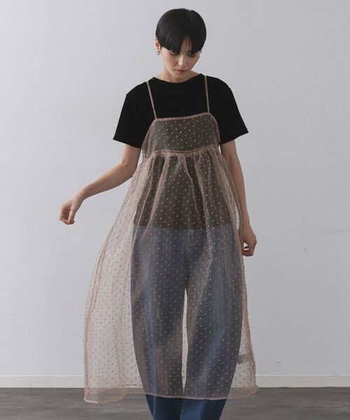 OPAQUE.CLIP / オペーク ドット クリップ ロング・マキシ丈ワンピース | シアードットレイヤードキャミワンピース【洗濯機洗い可】 | 詳細9