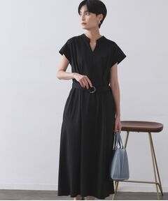 ワンピース OPAQUE.CLIP オペーク ドット クリップ OPAQUE.CLIP 麻混シアーギャザー