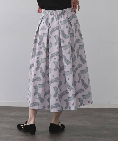 OPAQUE.CLIP / オペーク ドット クリップ スカート | ブラッシュ柄タックフレアスカート【洗濯機洗い可】 | 詳細11