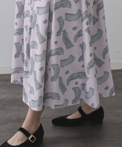 OPAQUE.CLIP / オペーク ドット クリップ スカート | ブラッシュ柄タックフレアスカート【洗濯機洗い可】 | 詳細15