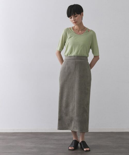 OPAQUE.CLIP / オペーク ドット クリップ スカート | スエードライクナロースカート【洗濯機洗い可】 | 詳細2