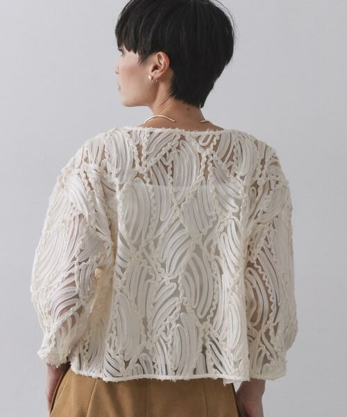 OPAQUE.CLIP / オペーク ドット クリップ シャツ・ブラウス | シアー刺繍レース前開きブラウス【洗濯機洗い可】 | 詳細1