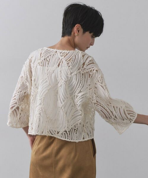 OPAQUE.CLIP / オペーク ドット クリップ シャツ・ブラウス | シアー刺繍レース前開きブラウス【洗濯機洗い可】 | 詳細11