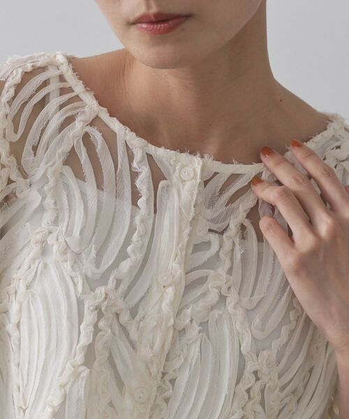 OPAQUE.CLIP / オペーク ドット クリップ シャツ・ブラウス | シアー刺繍レース前開きブラウス【洗濯機洗い可】 | 詳細12