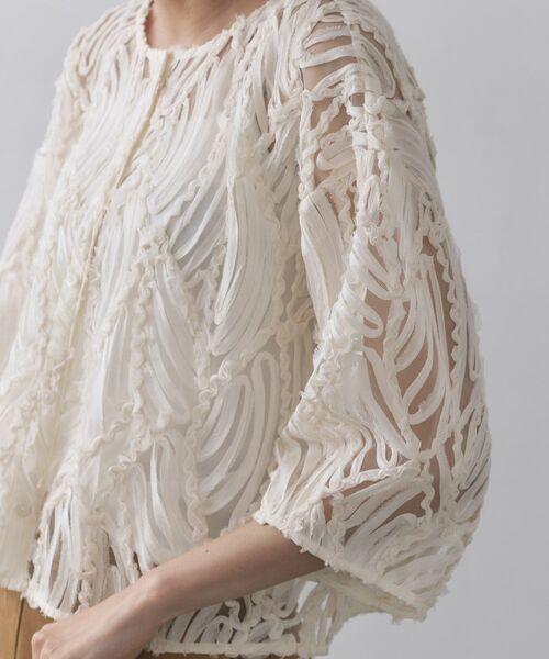 OPAQUE.CLIP / オペーク ドット クリップ シャツ・ブラウス | シアー刺繍レース前開きブラウス【洗濯機洗い可】 | 詳細13