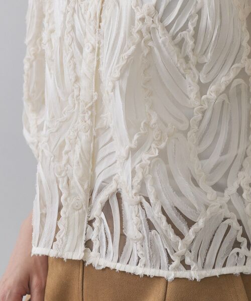 OPAQUE.CLIP / オペーク ドット クリップ シャツ・ブラウス | シアー刺繍レース前開きブラウス【洗濯機洗い可】 | 詳細14
