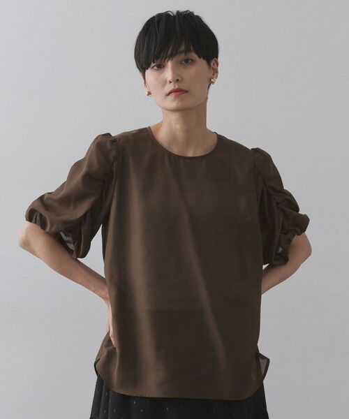 OPAQUE.CLIP / オペーク ドット クリップ シャツ・ブラウス | シアーボリュームスリーブブラウス【洗濯機洗い可】 | 詳細13